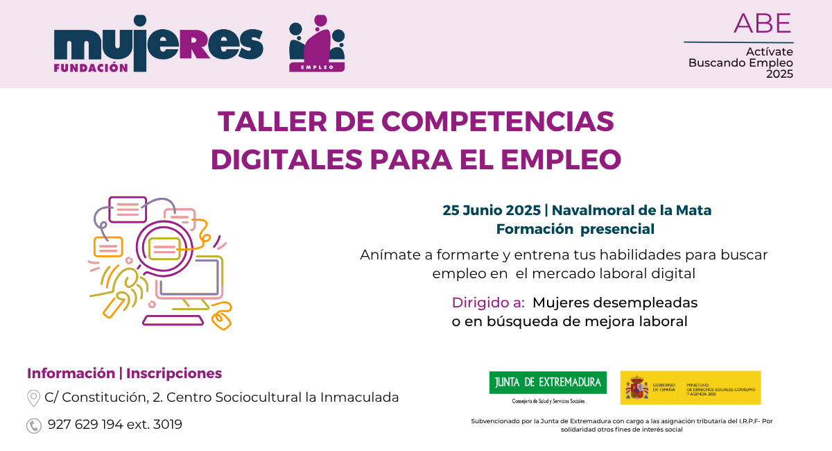 Taller competencias digitales para el empleo en Navalmoral de la Mata
